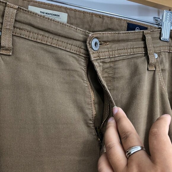 AG Adriano Goldschmied Men's Khaki The Matchbox Slim Straight Jeans size 38 - Picture 9 of 16